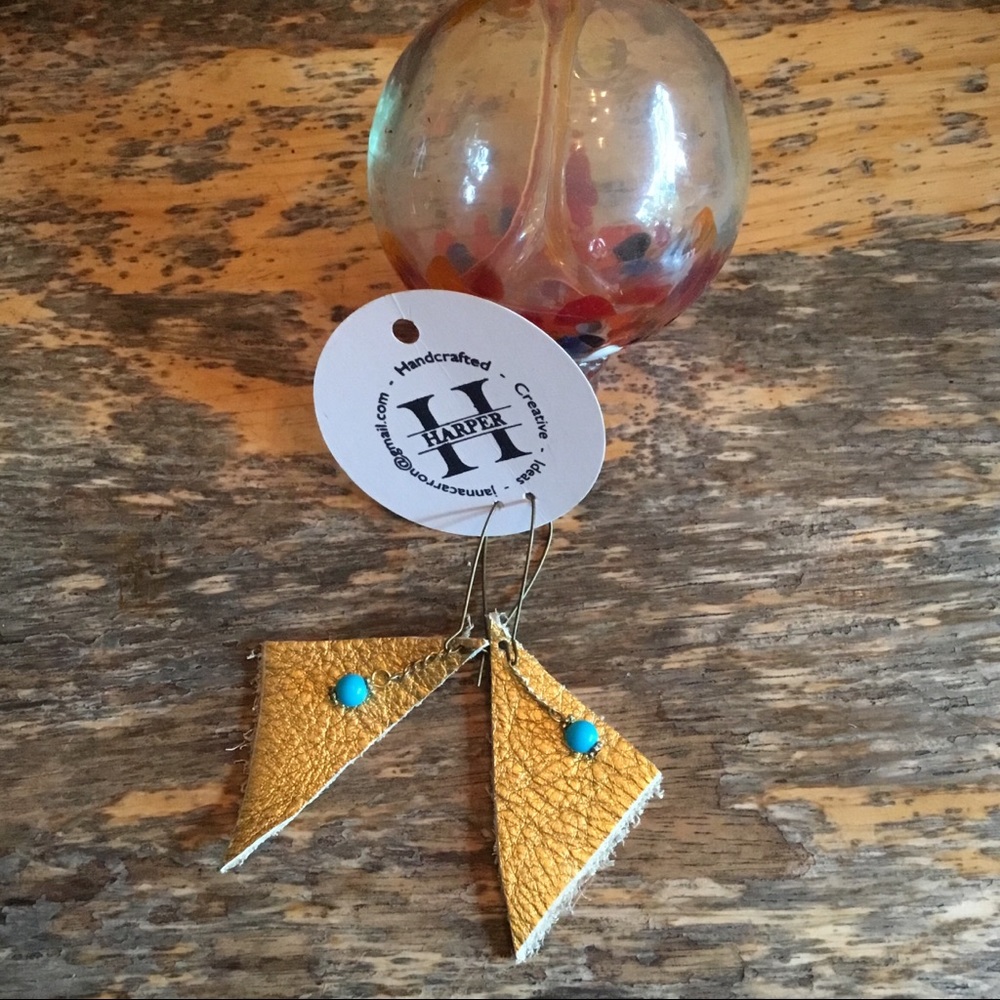 Handmade leather earrings